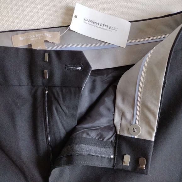 NWT Banana Republic Black Martin-Fit Lightweight Straight Leg Pants Women's 14S - Picture 4 of 7